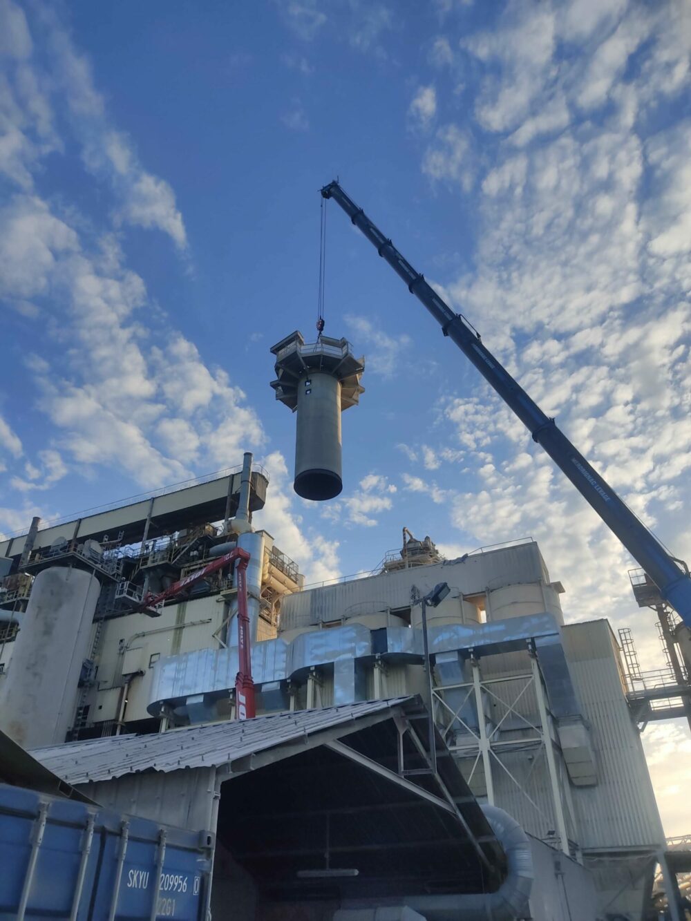 replacement of a steel chimney